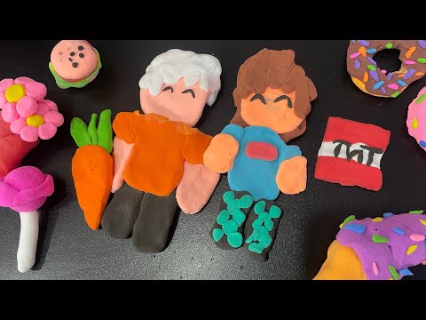 Видео: Лана слепила Скретча и Фласку, творчество. #лабубу #творчество #воздушный пластилин #фастфуд