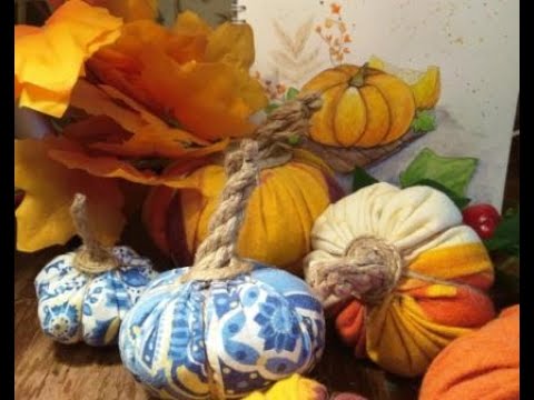 Видео: интерьерные тыквы из ткани/how to make fabruc pumpkins