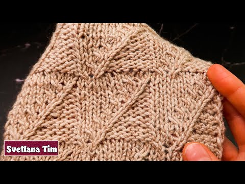 Видео: УЗОР СПИЦАМИ "Треугольники" - Вяжу и отдыхаю, запомнить очень просто!