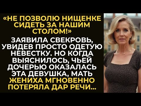 Видео: Свекровь унизила просто одетую невестку, назвав её нищенкой. Но когда выяснилось, чья она дочь...