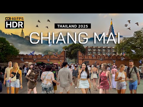 Видео: Пешие прогулки по Чиангмаю, Таиланд, 2025 г. — самое красивое место в мире — с подписями