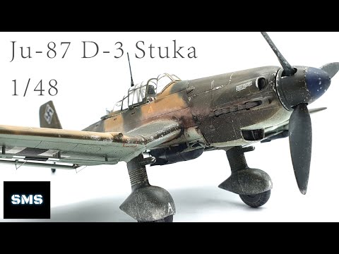 Видео: Junkers Ju-87 Stuka. 1/48 Hasegawa, Hobby 2000. Модель самолета в сборе.