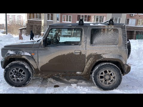 Видео: Jimny . Проехал с проставками 40 мм - 380 км . по скользкой трассе. Мои наблюдения.