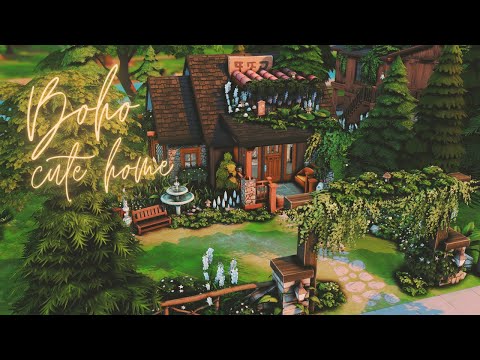 Видео: Boho Cute Home | Строительство | SpeedBuild | Sims 4