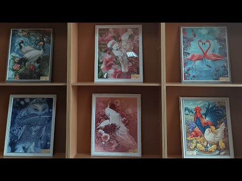 Видео: Только птицы на выставке моих алмазных 🖼🖼🖼. Прогулка по маленькому городу на Волге.