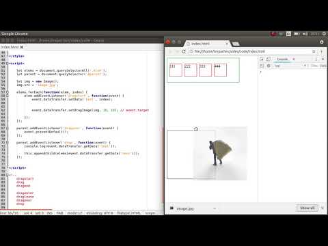 Видео: Работа с dataTransfer setDragImage на JavaScript