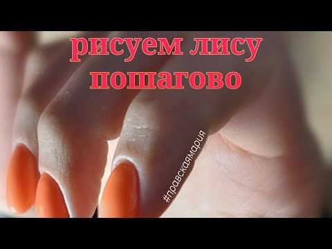 Видео: Рисуем лису пошагово 🦊Отслойка на весь ноготь🙋💅#маникюр#мастерманикюра#правскаямария#nails