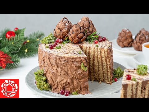 Видео: Торт На Новый Год. Рецепт торта ПЕНЬ на Праздничный Стол