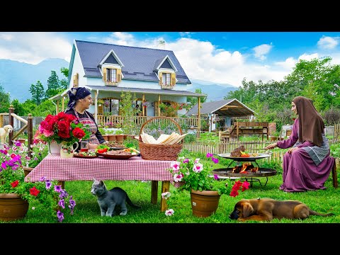 Видео: 🔥🏡 Мы с мамой приготовили лаваш и говядину на садж-пане | Деревенская жизнь в Азербайджане.