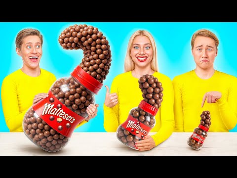 Видео: Большая, Средняя или Маленькая Тарелка Челлендж | Смешные Рецепты с Едой от Multi DO Challenge