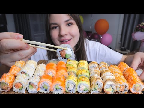 Видео: МУКБАНГ впечатления от родов, первая неделя материнства Суши роллы из дорогой доставки mukbang sushi