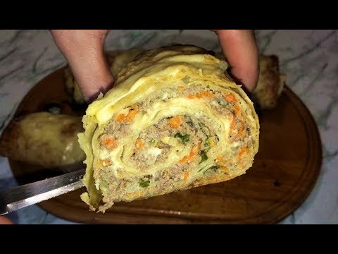 Видео: Рулет из Лаваша с Фаршем Это Моя Палочка Выручалочка!!! / Мясной Рулет / Lavash Roll