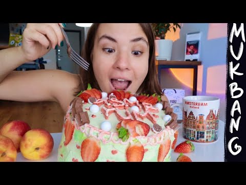 Видео: МУКБАНГ • КРЕМ-ЧИЗ ТОРТ • cheesecake & eating sounds (ASMR АСМР MUKBANG)