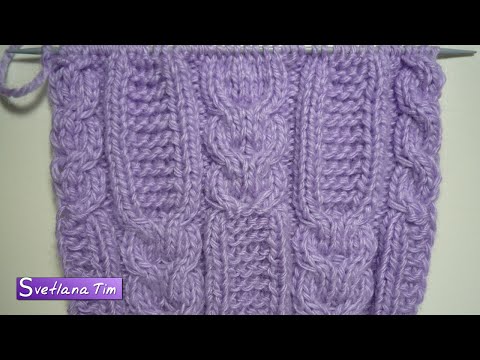 Видео: Потрясающий УЗОР "АРАНЫ с КОСАМИ". Вязание спицами для начинающих с описанием каждого ряда № 189