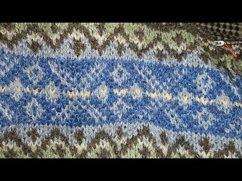 Видео: Вязанный жилет в технике разрезного жаккарда// часть 1