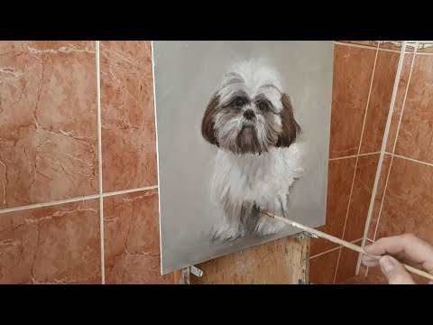 Видео: Как научиться рисовать портрет собаки масляными красками. Мастер-класс.
