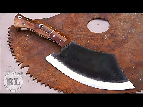 Видео: Изготовление большого кухонного ножа из старой пилы
