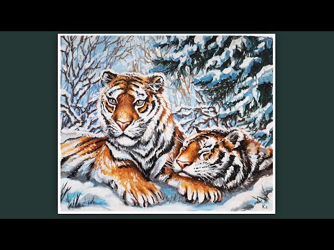 Видео: КАК НАРИСОВАТЬ ТИГРА. ТИГРИНАЯ ПАРА. РИСУЕМ ТИГРА ГУАШЬЮ. КАК НАРИСОВАТЬ СИМВОЛ 2022 ГОДА