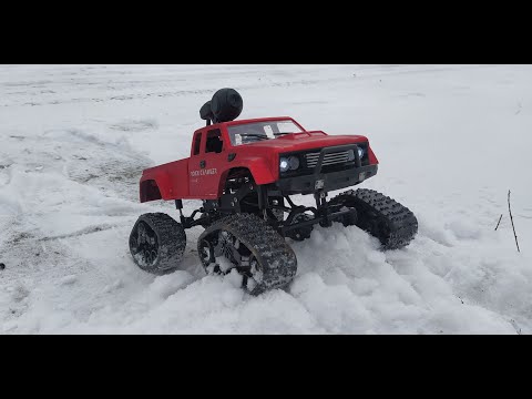 Видео: Тест Драйв Rock Crawler на гусеницах по снегу