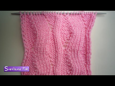 Видео: Плотный Рельефный Узор ЗИГЗАГ / ZIGZAG для пуловера, шарфа + схема узора. Вязание спицами № 214