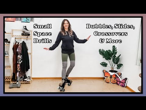 Видео: Упражнения по катанию на роликовых коньках для начинающих, отлично подходят для небольших помещений