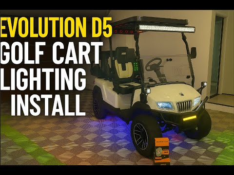 Видео: Установка освещения для гольф-кара Evolution D5 | Проводка 12 В, панель управления дальним светом...
