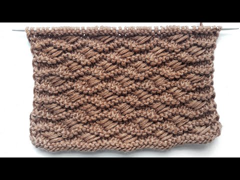 Видео: Интересный узор спицами для вязания шапок, свитеров, подушек