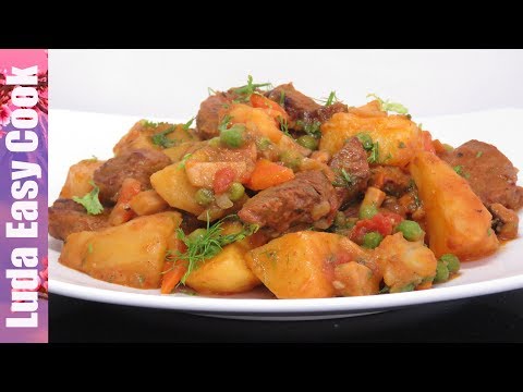 Видео: 🐮По-домашнему жаркое с мясом на сковороде, картофель рецепт с картошкой, обед ужин, Люда Изи Кук еда