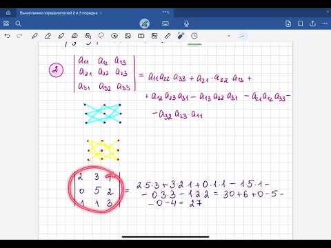 Видео: Вычисление определителей 2 и 3 порядка