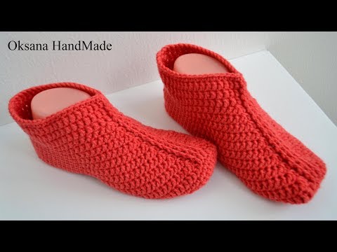 Видео: Домашние тапочки крючком. Мастер класс. Crochet Slippers