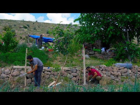 Видео: День в каменном доме: мы пекли горный хлеб и озеленяли сад!