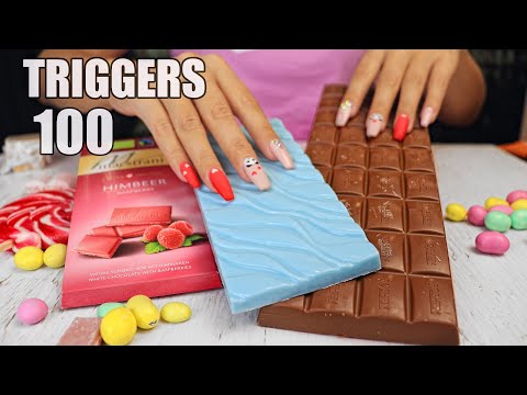 Видео: ASMR 100 TRIGGERS in 8 minutes CHOCOLATE Pink, Milk, Blue| АСМР 100 ТРИГГЕРОВ с ШОКОЛАДОМ
