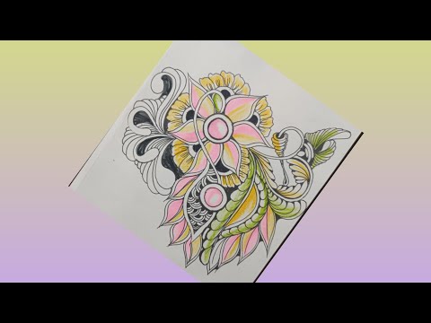 Видео: Красивый цветочный зентангл || Абстрактное искусство || Зентангл шаг за шагом