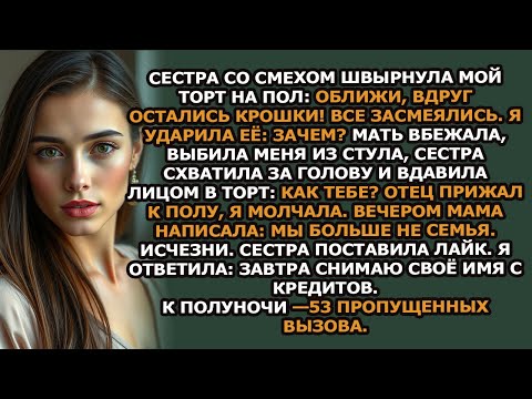 Видео: Моя сестра швырнула мой праздничный торт на пол и, смеясь, сказала  Оближи его и…