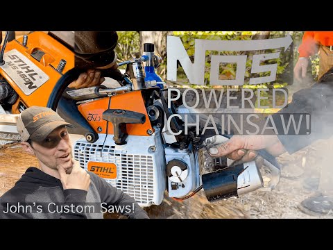 Видео: Бензопила с приводом от NOS!!! Пользовательские пилы Джона БЕЗУМНЫЕ 460N Стреляют огнём и льдом в...