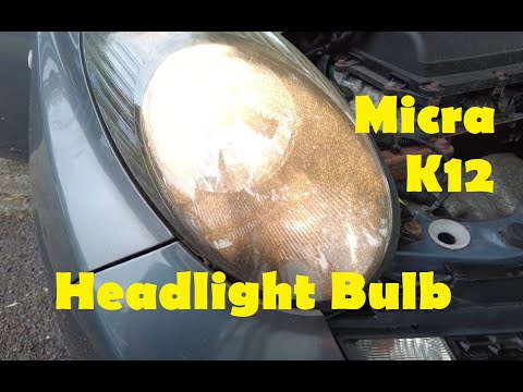 Видео: Замена ламп в фарах СТАЛА ПРОЩЕ -- Nissan Micra K12 --