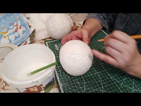 Видео: Ватный шар с объëмными элементами. Часть 1. Мастер класс.