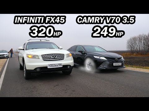 Видео: ГОНКА. НОВАЯ CAMRY V70 3.5 vs INFINITI FX 45 vs BMW G20 320D vs TIGUAN 2.0T 220 л.с.