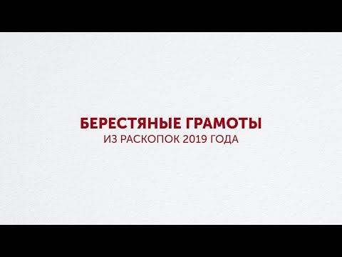 Видео: Берестяные грамоты из раскопок 2019 года. А.А. Гиппиус