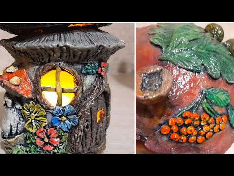 Видео: Домик из папье-маше и обычной банки .Modeling of papier-mache.