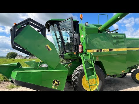 Видео: Капсула часу!! 1590 м/г John Deere 1158 жатка 3,6м ШУМАХЕР