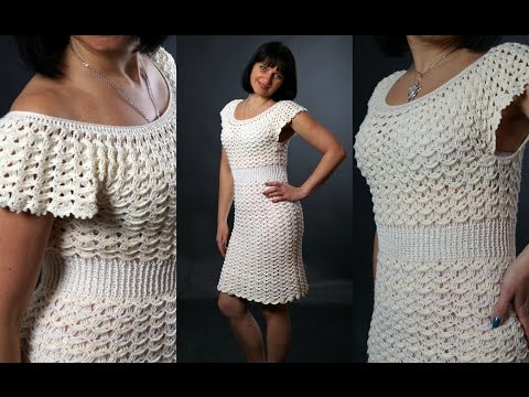 Видео: Самое Популярное Вязаное Платье: ВОЗДУШНЫЕ ВЕЕРА,часть2. CROCHET DRESS part2 #crochetdress