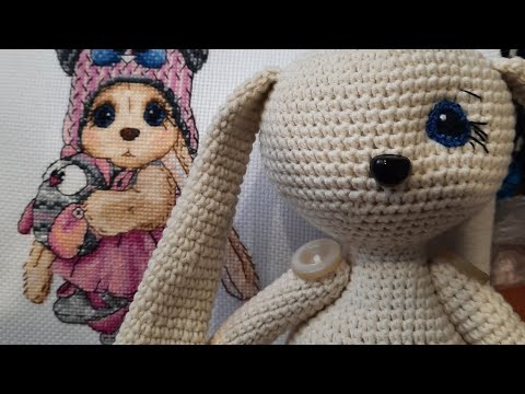 Видео: Красивые глазки для зайки вяжем крючком.