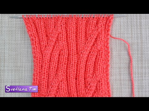Видео: Узоры резинки. Как вязать Узор ДИАГОНАЛЬНЫЕ ПОЛОСКИ. Вязание спицами № 407
