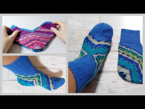 Видео: Носки"БУМЕРАНГ"от пятки-Мой Вариант_МК Часть2