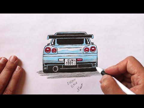 Видео: Как нарисовать Супер Крутую машину  Nissan Skyline #EhedovElnur