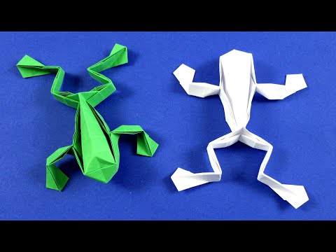 Видео: Как сделать прыгающую лягушку из бумаги - оригами лягушка