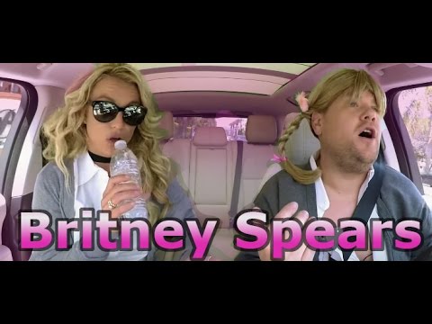 Видео: Бритни Спирс поет караоке в такси Джеймса Кордена на русском