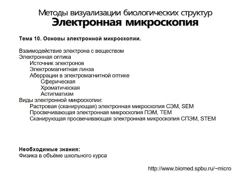 Видео: Электронная микроскопия. Лекция 1.