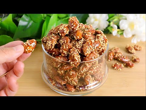 Видео: Попробуйте приготовить миндаль таким образом! Вы будете удивлены вкусом! Хрустящий и очень вкусный!